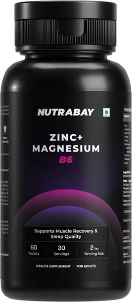 Nutrabay Pro Zinc Magnesium with Vitamin B6 (ZMA), Restful Sleep, Relief Stress & Anxiety