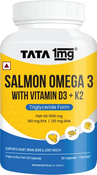 TATA 1mg Salmon Omega 3 Fish Oil with Vitamin D3 & K2-7