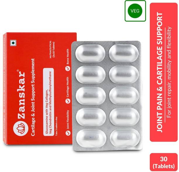 Zanskar Joint Pain & Cartilage Support Tablet (4500mg) with Glucosamine | 100% Veg