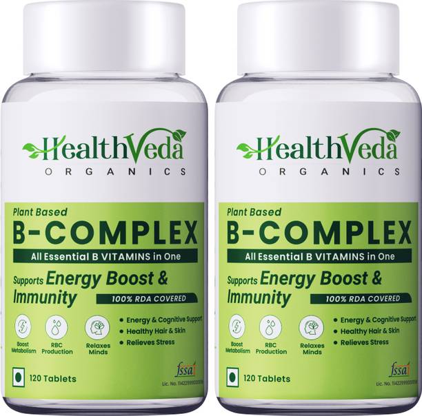 Health Veda Organics B-Complex for Hair Growth, Immunity and Cognitive Health for Both Men & Women