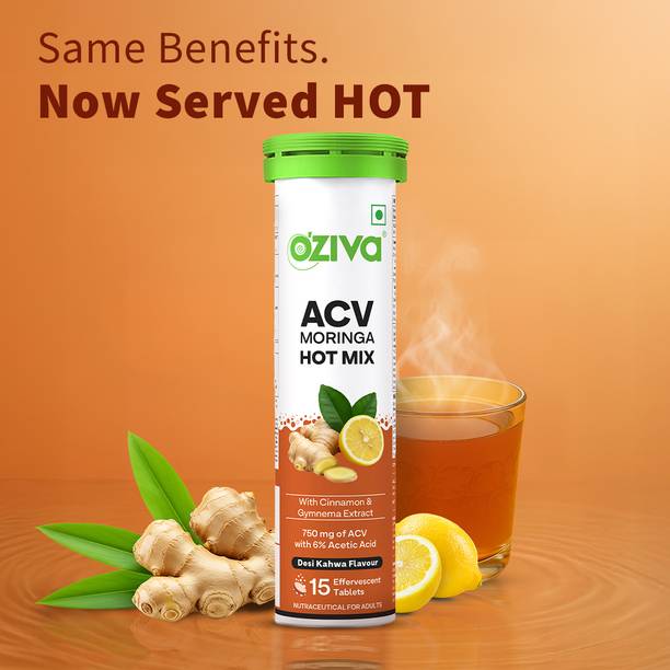 OZiva ACV Moringa (Desi Kahwa)To Control Cravings, Apple Cider Vinegar,No Added Sugar
