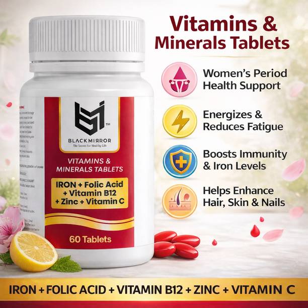 Black mirror Iron Folic Acid VIT C B12 Zinc | Women’s Health & Period Support