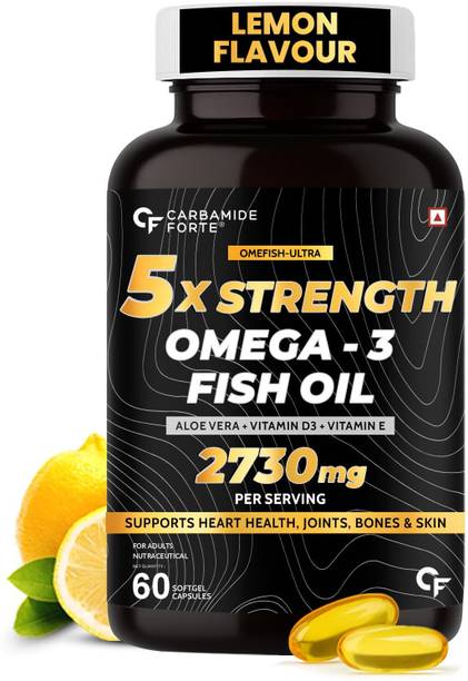 CARBAMIDE FORTE 5X Strength Omega 3 Fish Oil Capsules for Heart, Brain & Joints (2730mg)