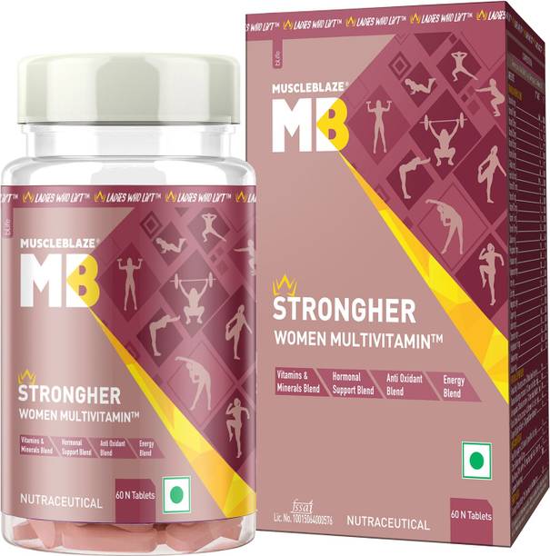 MUSCLEBLAZE Strongher Women Multivitamin, Multivitamin for Women, for Energy & Stamina
