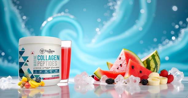 The Vitamin Company Marine Collagen Powder Peptides for better Skin, Hair, Nails & Joint Support