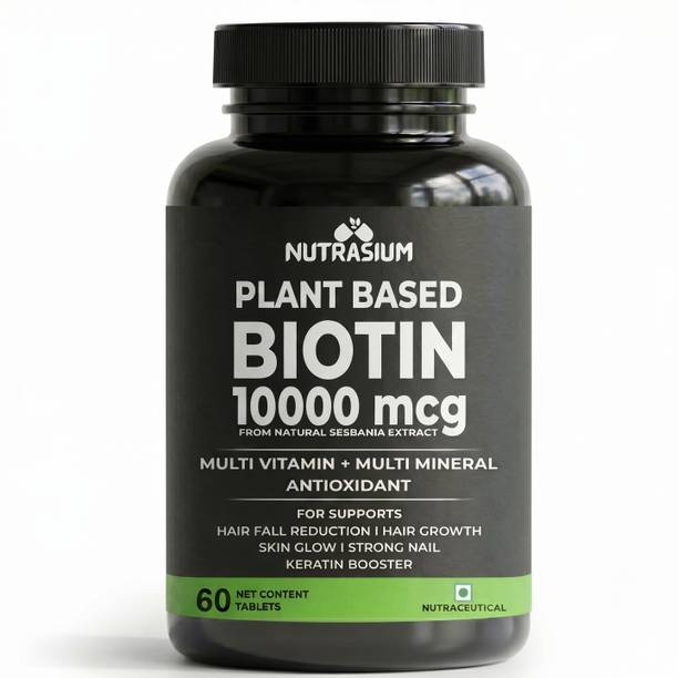 NUTRASIUM Plant Base Biotin 10000 mcg Extract, Hair Vitamin | Control Hair Fall, Grow Hair