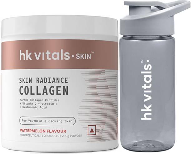 HEALTHKART Skin Radiance Collagen Supplement with Biotin, Watermelon with Sipper