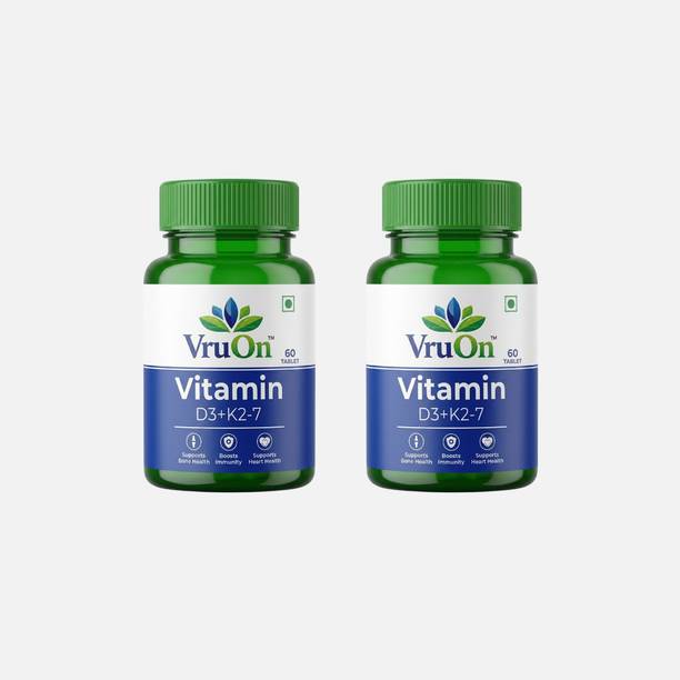VruOn Pack of Two Vitamin D3 + K2-7 Tablet