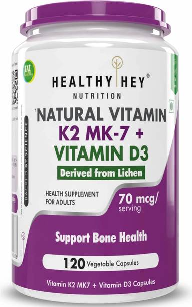 HealthyHey Nutrition Nutrition Natural Vitamin K2 + Natural D3 Vegan Non-GMO Synthetic 120 Veg.Capsules