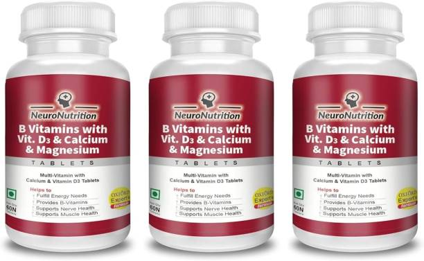 NeuroNutrition B-Vitamins with Vitamin D3,Calcium Magnesium Tablets