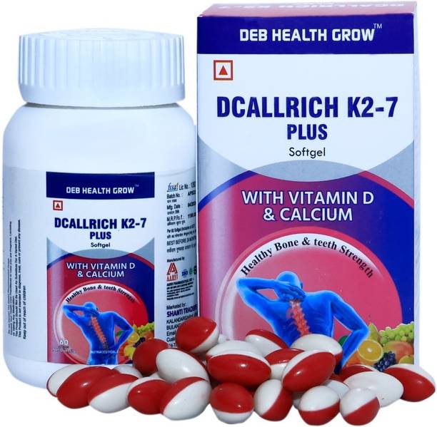 DEB HEALTH GROW DCALLRICH K2-7 PLUS 1000Mg Vitamin D3.Zinc & Calcium+Megnesium