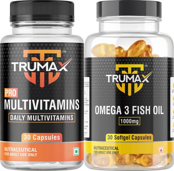 TRUMAX Pro Daily Multivitamin & 1000mg Omega 3 Fish Oil Combo (60N Caps + 60N Caps)