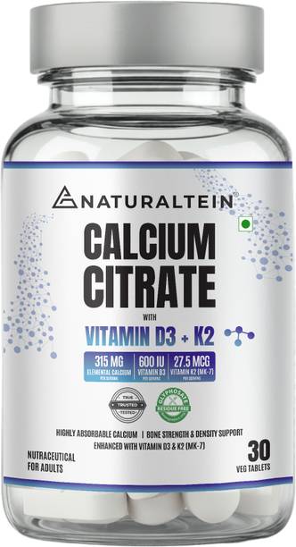 NATURALTEIN Calcium Citrate with Vitamin D3 + K2 (MK7) | Bone & Joint Support
