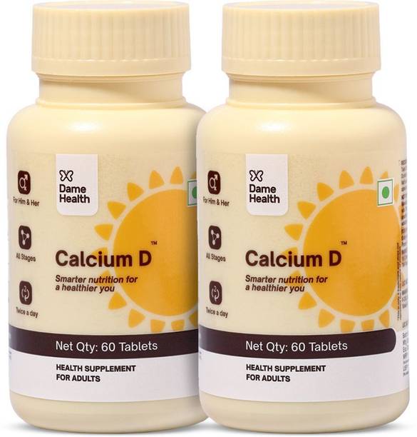 dame health Calcium D3 Calcium Carbonate + Vitamin D3 | Strong Bones | Teeth Supports Muscle