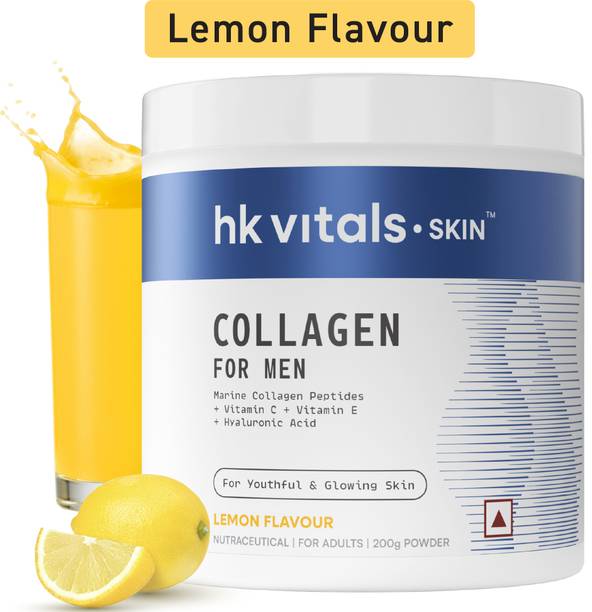 hk vitals Collagen for Men, Lemon | Marine Collagen Peptides with Vitamin C, E