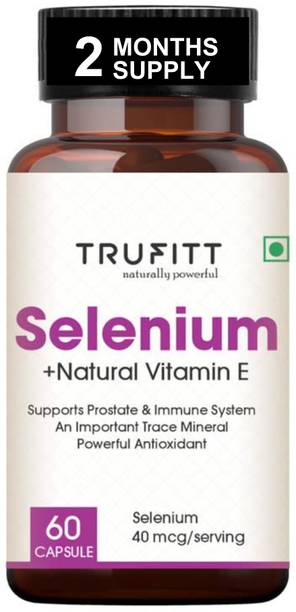 Trufitt Selenium Capsules 40mcg + Vitamin E 10mg, With Green Tea Extract