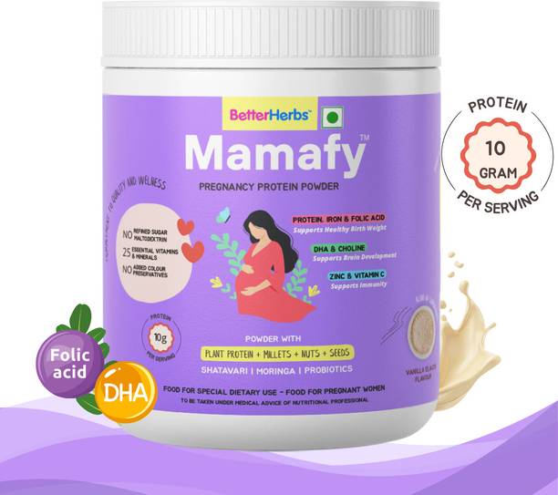 better herbs Mamafy Mother's Nutritional Pregnancy Protein Powder | Vanilla Elaichi Flavour
