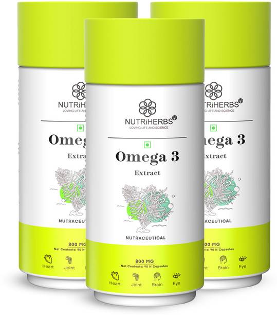 Nutriherbs Omega 3 Capsules | Fatty Acid | Supports Brain, Joint, Heart & Eye Health