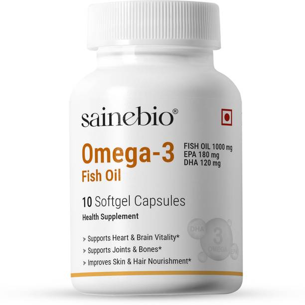 sainebio Omega-3 Fish Oil – 1000mg with EPA 180mg & DHA 120mg