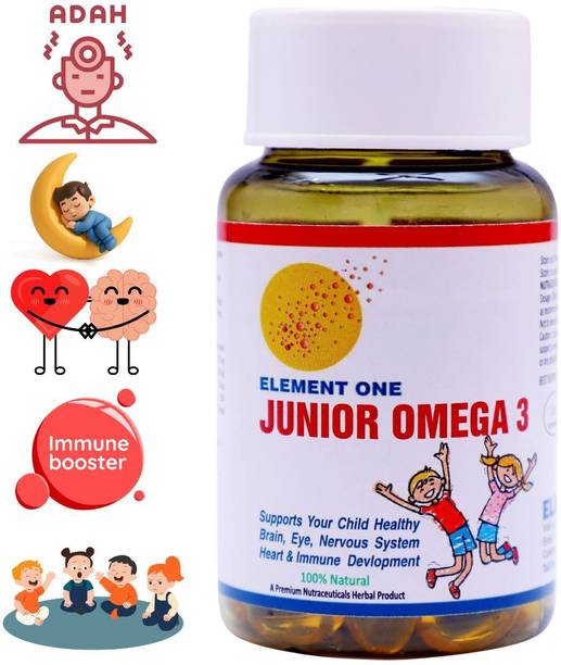 ELEMENT ONE Junior Omega 3 Deep Sea Fatty Acid Fish Omega3 with EPA & DHA Brain Eye Heart