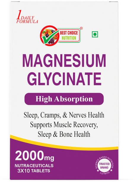 1DAILYFORMULA BEST CHOICE NUTRITION Magnesium Glycinate Tablets Muscle Recovery, Sleep & Nerve