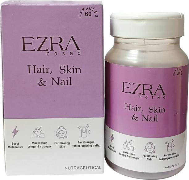 Ezra Cosmo Hair, Skin and Nail Supplement for Hair Growth, Strong Nails, Glowing Skin