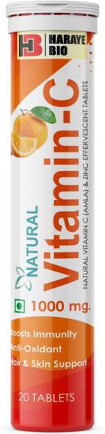 harayebio Vitamin C Zinc Effervescent Tablets Natural Amla Extract for Strong Immunity