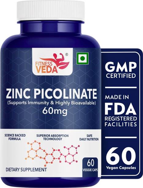 FITNESSVEDA Zinc Picolinate 60mg | Immune Support Supplement | Superior Absorption Formula