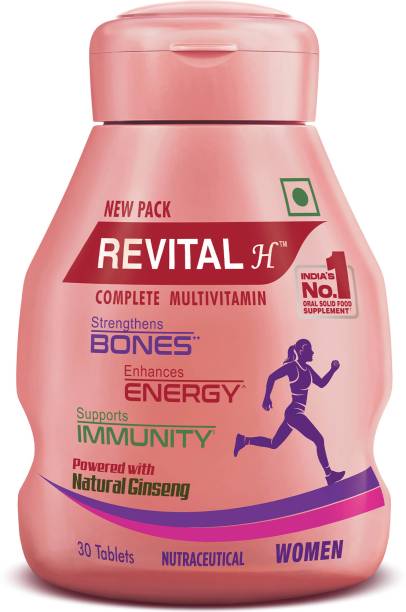 Revital H Women Multivitamin with Calcium, Zinc, Ginseng for Immunity, Strong Bones & Energy