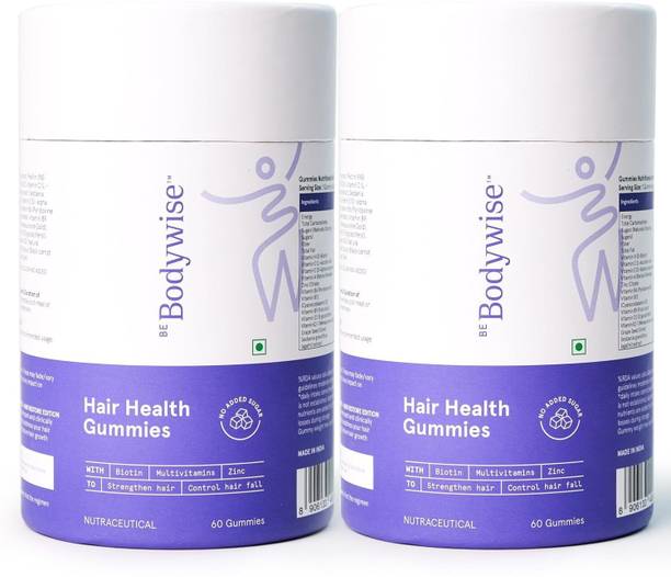 Be Bodywise 30 mcg Biotin Hair Gummies |4 Months Pack| Stronger Hair &Nails|No Added Sugar