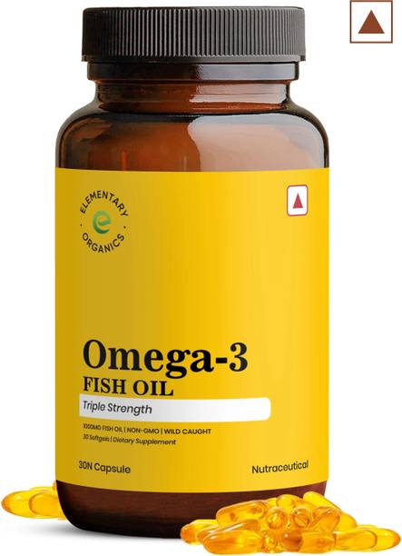 Elementary Organics Omega-3 Fish Oil | 1000mg Triple Strength For Brain, Heart and Eye Health