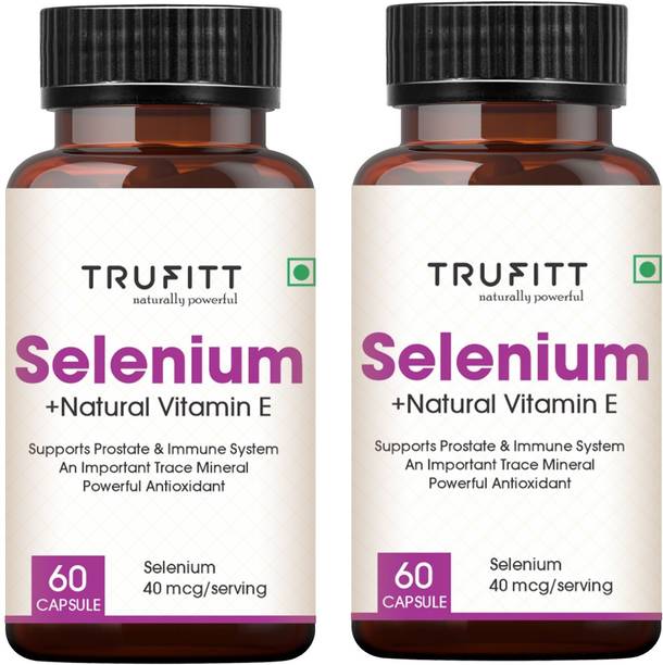 Trufitt Selenium Capsules 40mcg + Vitamin E 10mg, With Green Tea Extract