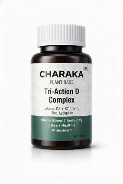 Charaka Vitamin D3+K2 mk7 with zinc&lycopene bone&immunity