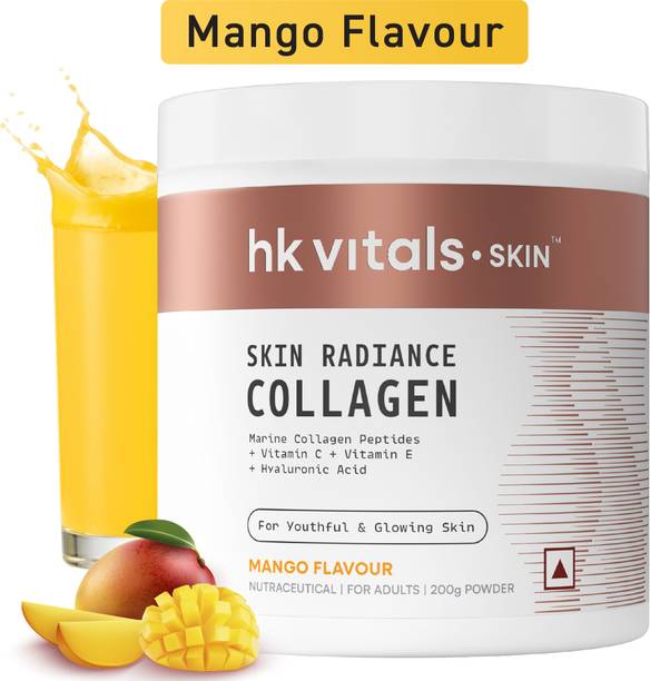 hk vitals Skin Radiance Marine Collagen, Mango | Collagen Peptides with Vitamin C, E