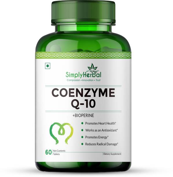Simply Herbal Coenzyme Q10 200mg Tablets with Bioperine Antioxidant Supplements