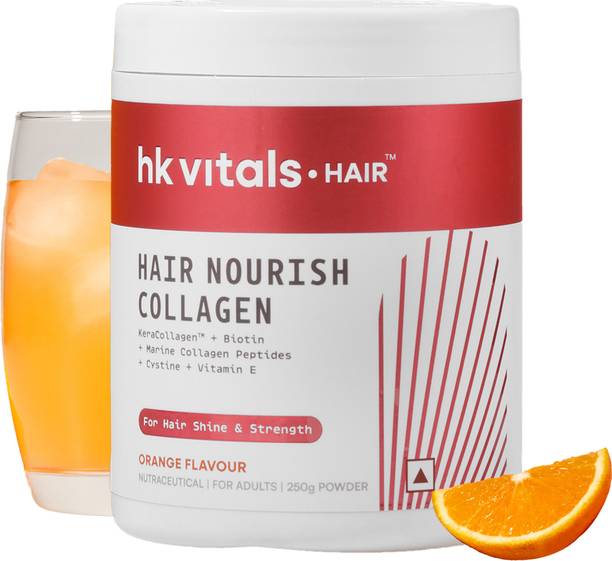 hk vitals Hair Nourish Collagen Powder, Orange | With KeraCollagen, Biotin