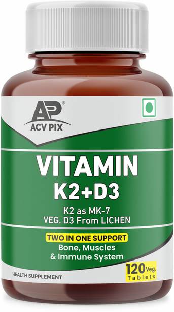 acv-pix VITAMIN-D3 K2 SUPPLEMENT | D3 FROM VEG LICHEN | K2 AS MK-7 | BONE SUPPORT