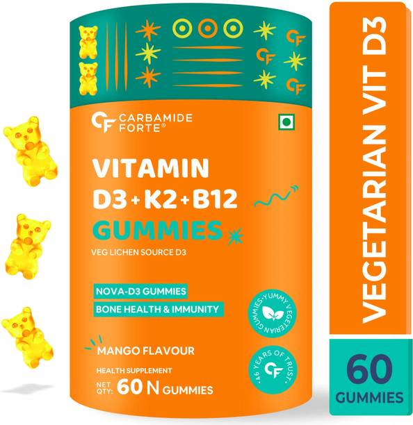CARBAMIDE FORTE Vitamin D3 K2 MK7 B12 Gummies for Women, Men & Kids