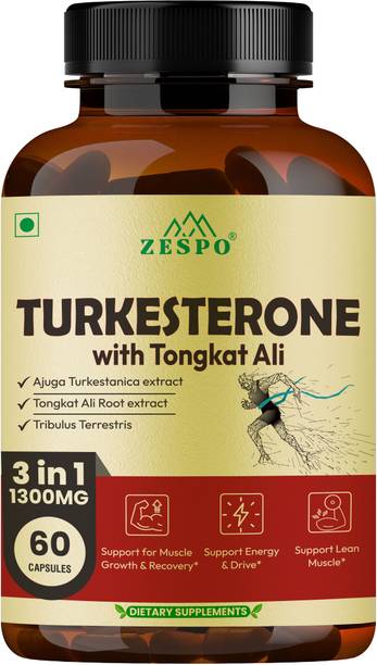 ZESPO Turkesterone: Tongkat Ali, Tribulus- Testosterone, Muscle, Strength & Vitality
