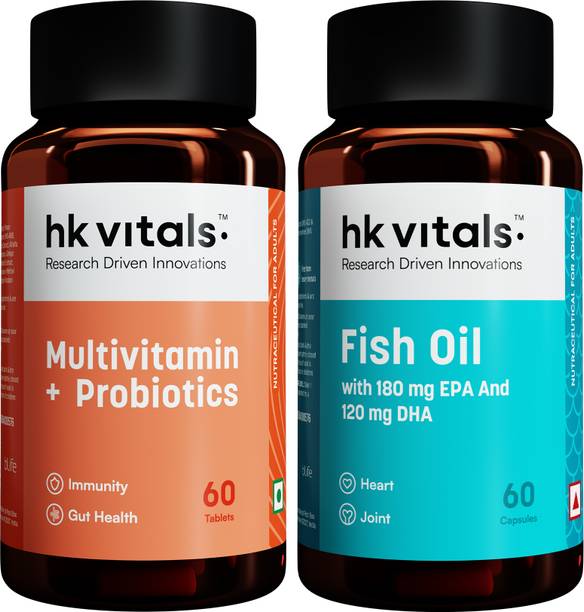 HEALTHKART hk vitals Multivitamin with Probiotics and Fish Oil (1000 mg Omega 3)