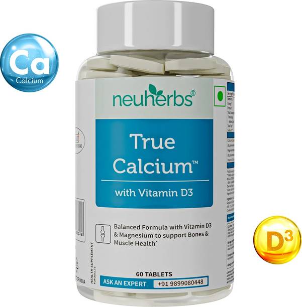Neuherbs True Calcium Supplement For Men & Women With Vitamin D3, Magnesium, Bone Health