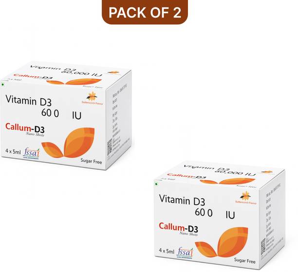 CALLUM VITAMIN D3 Cholecalciferol 60000 IU Pack of 2