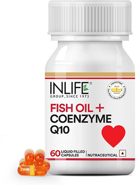INLIFE Fish Oil Omega 3 Coenzyme Q10 Supplement Capsules