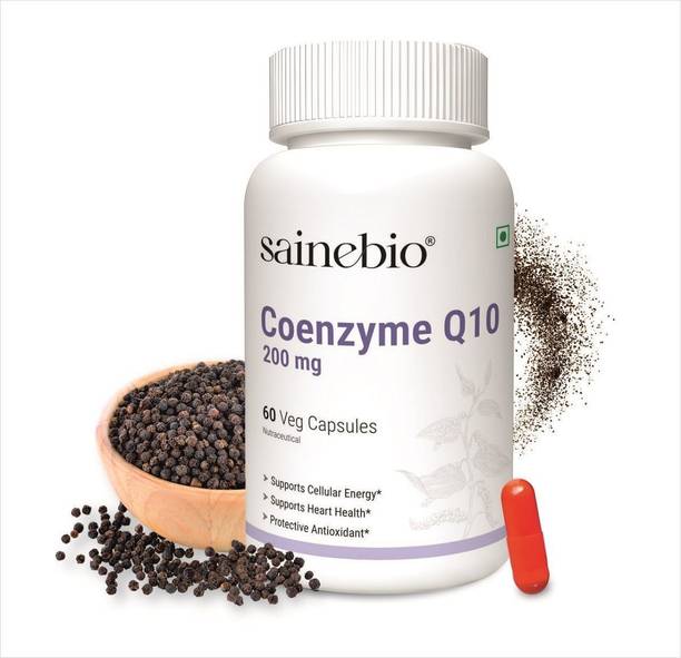 sainebio Coenzyme Q10 200 mg Capsule with Piper Nigrum – Energy & Heart Health Supplement