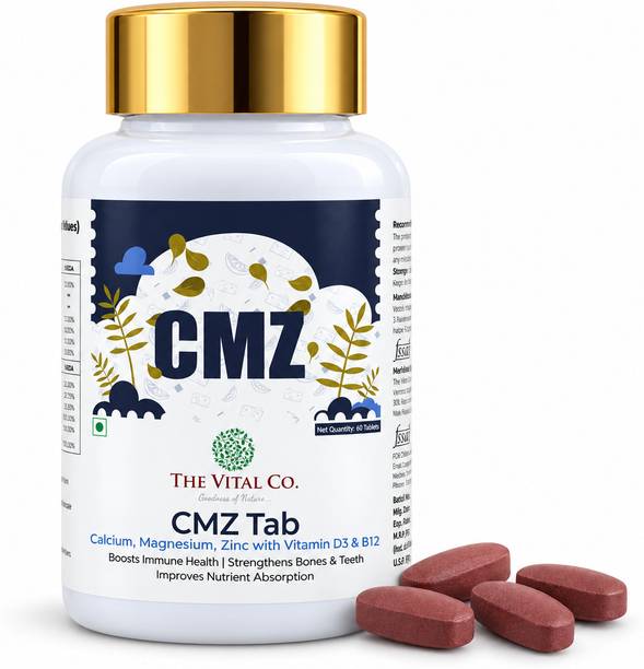 The Vital co. CMZ Tab Calcium Magnesium Zinc with Vitamin D3 & B12, Dietary Supplement Tablets