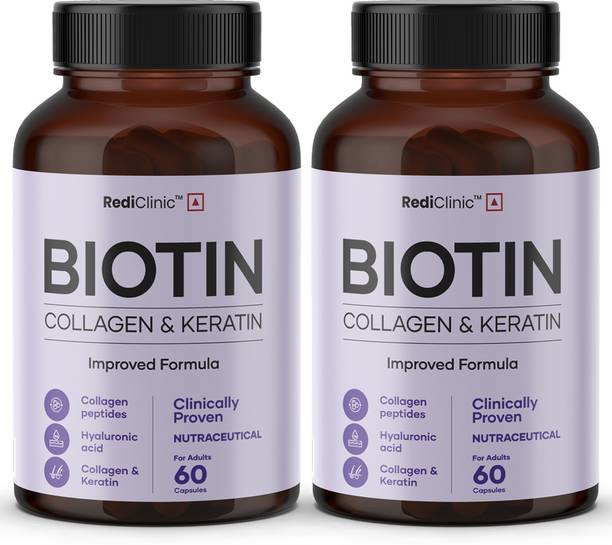 RediClinic Biotin for Hair | Keratin, Hyaluronic Acid and Collagen Peptides | Healthy Hair