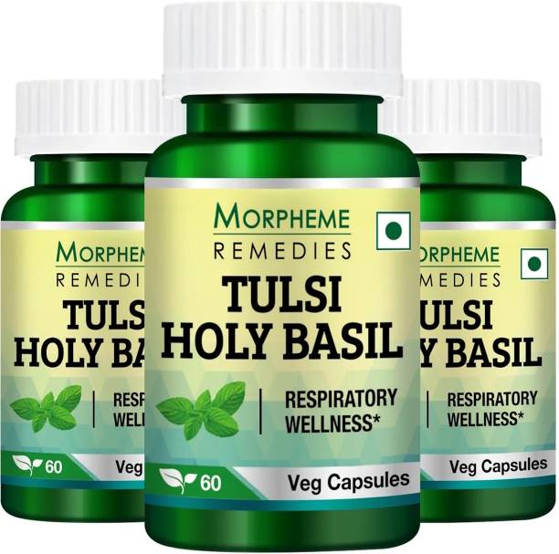 Morpheme Remedies Tulsi Holy Basil Caps 500mg Extract (Pack Of 3)