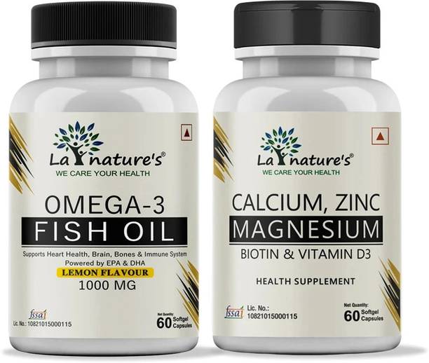 La Natures Omega3 Fish Oil + Calcium, Zinc Magnesium Capsules| Supports Immune System
