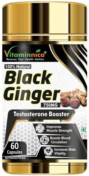 Vitaminnica Black Ginger Testosterone Booster for Energy, Performance & Improve Vitality
