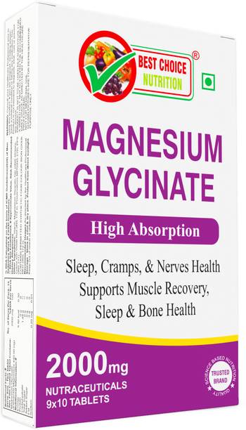 BEST CHOICE NUTRITION Magnesium Glycinate Tablets For Muscle Recovery, Sleep & Nerve Health